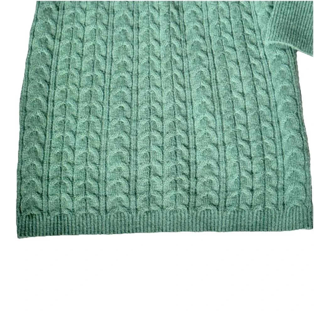 Green Cable Knit Long Sleeve Sweater Dress‎ Women's Size Medium